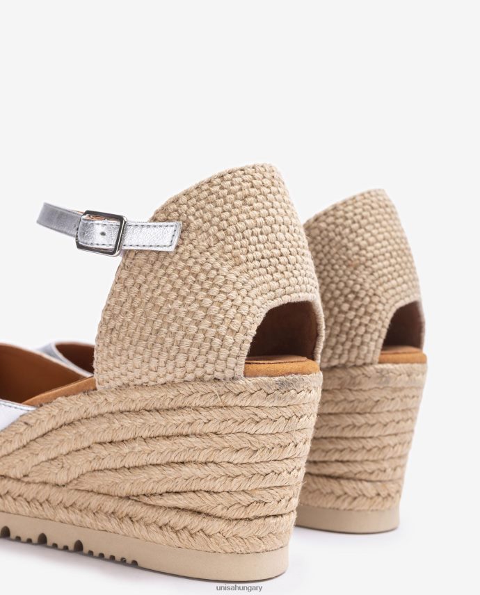 Unisa fémes hatású d\'orsay bokapánt espadrill nők J4PJX0733 ezüst