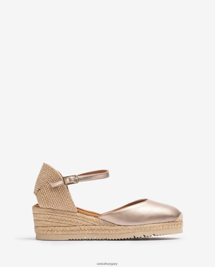 Unisa fémes hatású d'orsay bokapánt espadrill nők J4PJX0761 bronz