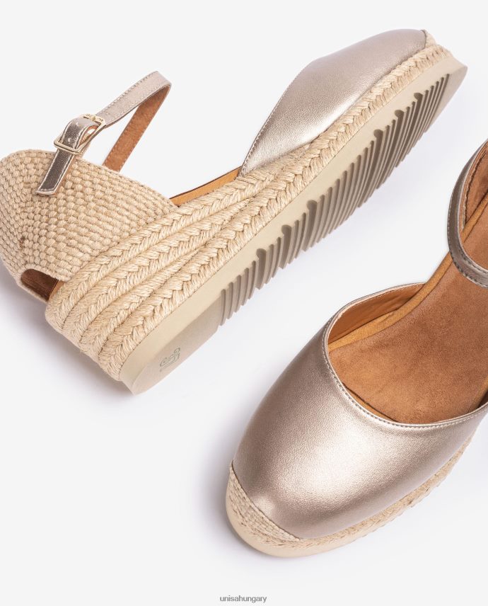 Unisa fémes hatású d\'orsay bokapánt espadrill nők J4PJX0761 bronz
