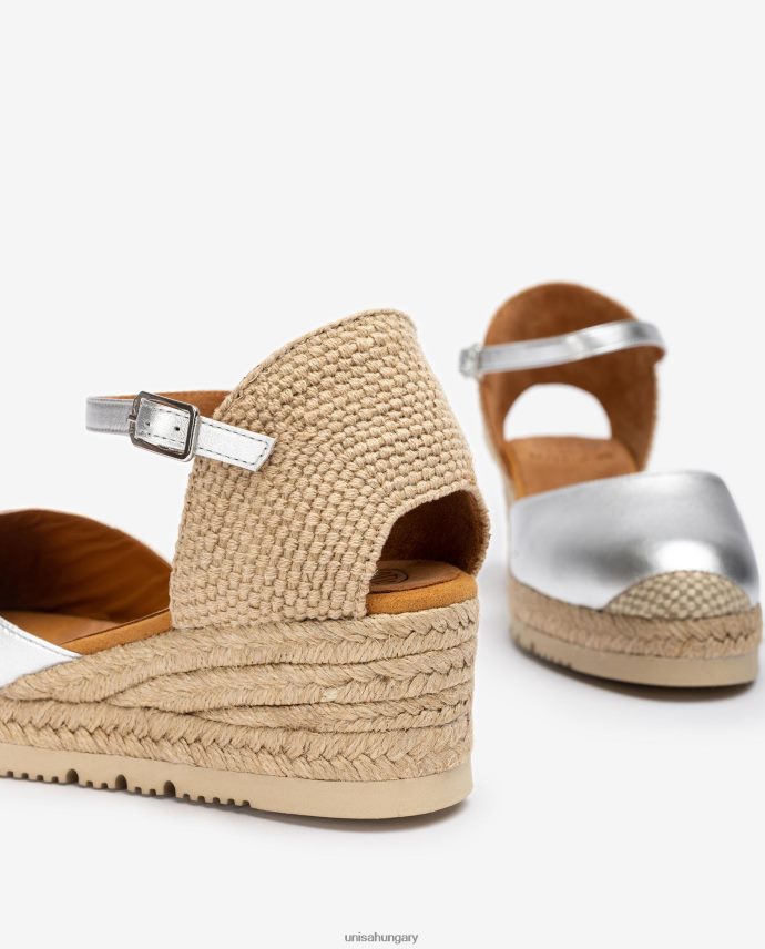 Unisa fémes hatású d\'orsay bokapánt espadrill nők J4PJX0762 ezüst