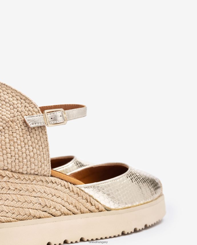 Unisa fémes hatású d\'orsay bokapánt espadrill nők J4PJX0766 Arany