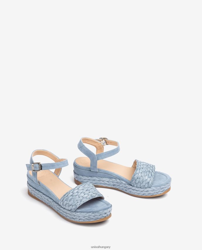 Unisa hozzáillő színű juta és velúr szandál nők J4PJX0324 kék