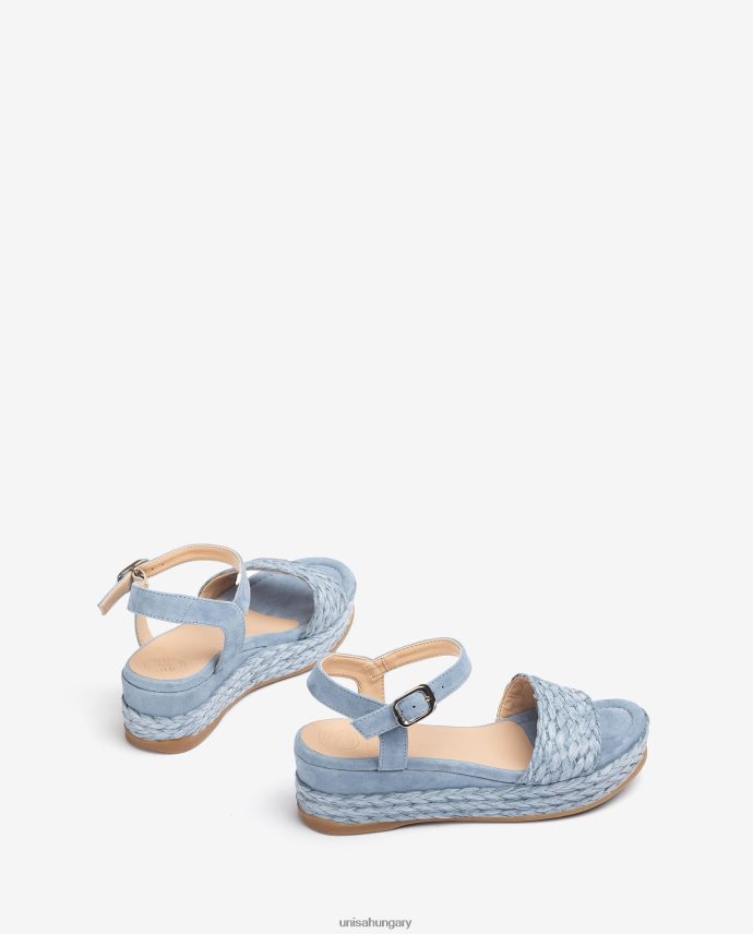 Unisa hozzáillő színű juta és velúr szandál nők J4PJX0324 kék