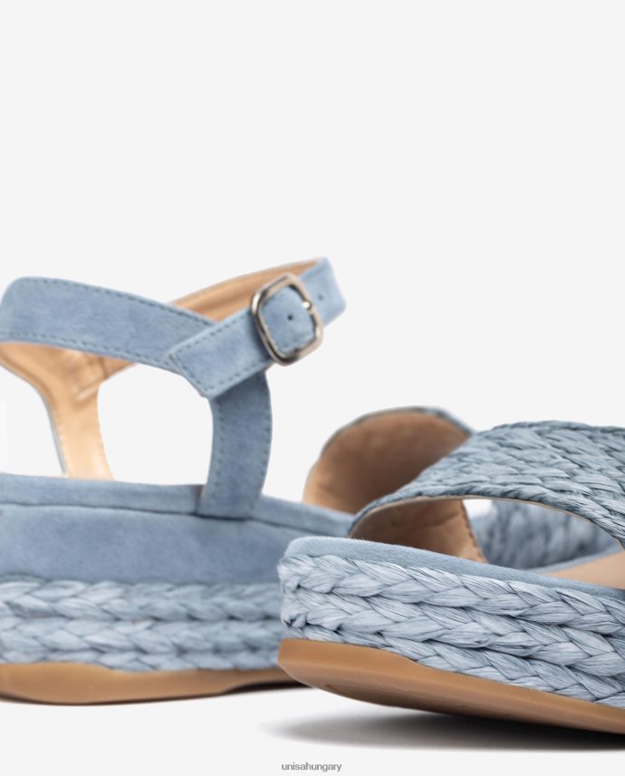 Unisa hozzáillő színű juta és velúr szandál nők J4PJX0324 kék