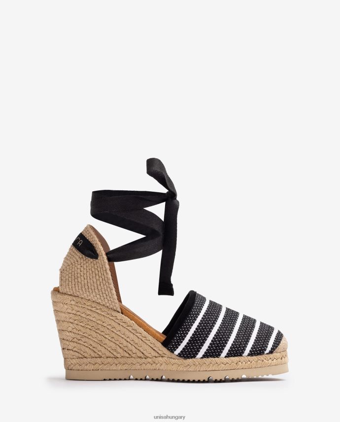 Unisa jarapa anyagból készült magas sarkú espadrill nők J4PJX0718 fekete