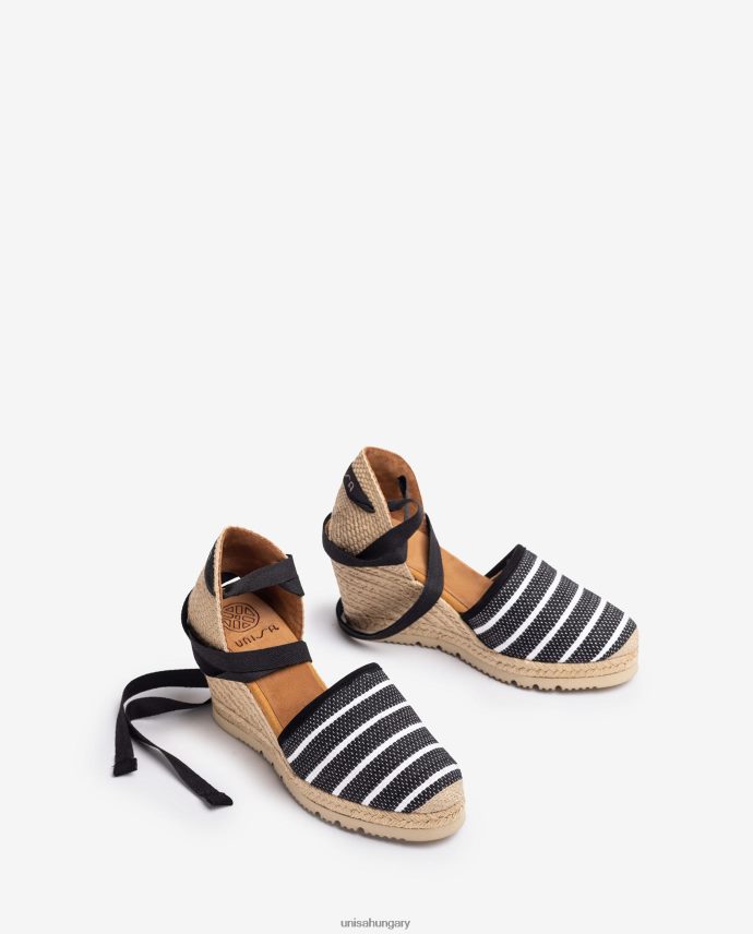 Unisa jarapa anyagból készült magas sarkú espadrill nők J4PJX0718 fekete