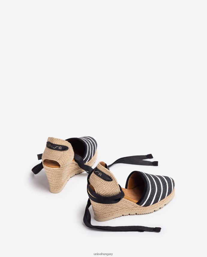 Unisa jarapa anyagból készült magas sarkú espadrill nők J4PJX0718 fekete