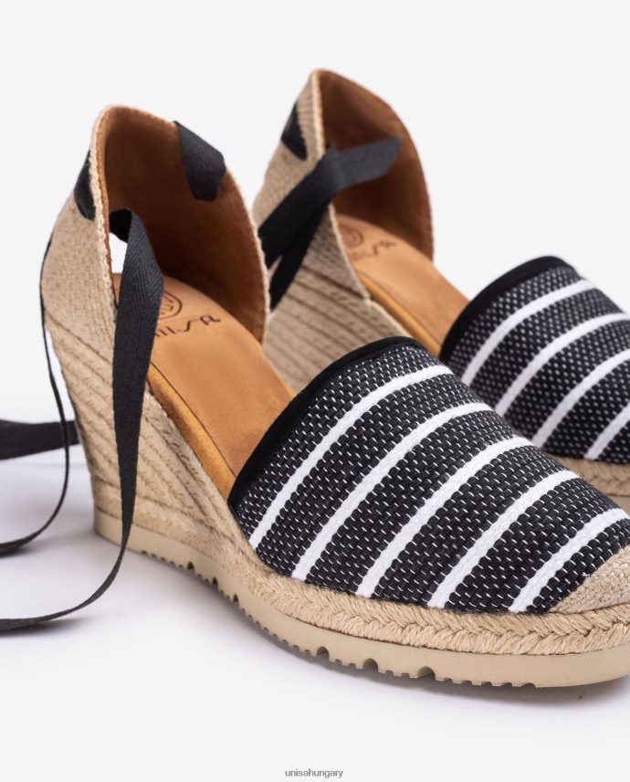 Unisa jarapa anyagból készült magas sarkú espadrill nők J4PJX0718 fekete