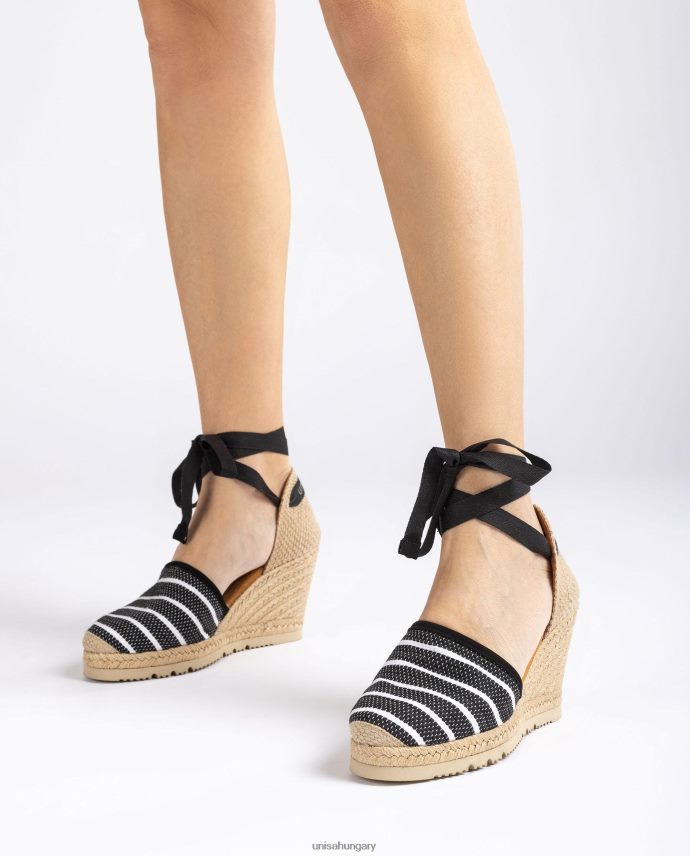 Unisa jarapa anyagból készült magas sarkú espadrill nők J4PJX0718 fekete
