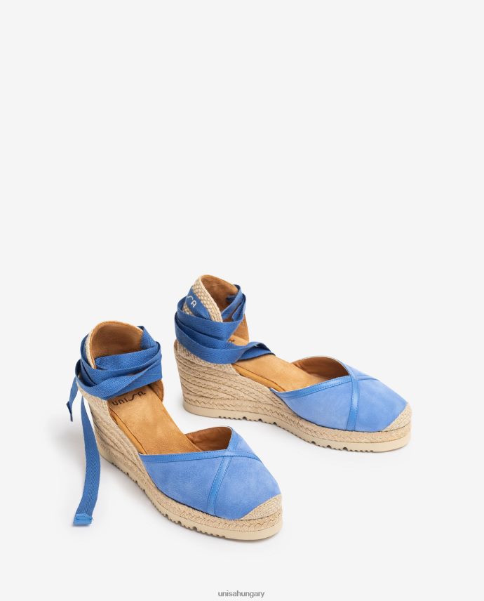 Unisa kontrasztos d\'orsay bokapántos espadrille nők J4PJX0706 kék