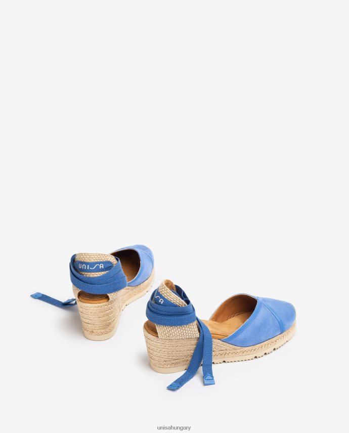 Unisa kontrasztos d\'orsay bokapántos espadrille nők J4PJX0706 kék