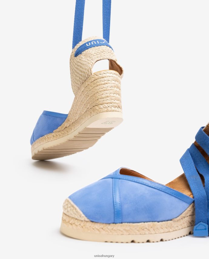 Unisa kontrasztos d\'orsay bokapántos espadrille nők J4PJX0706 kék