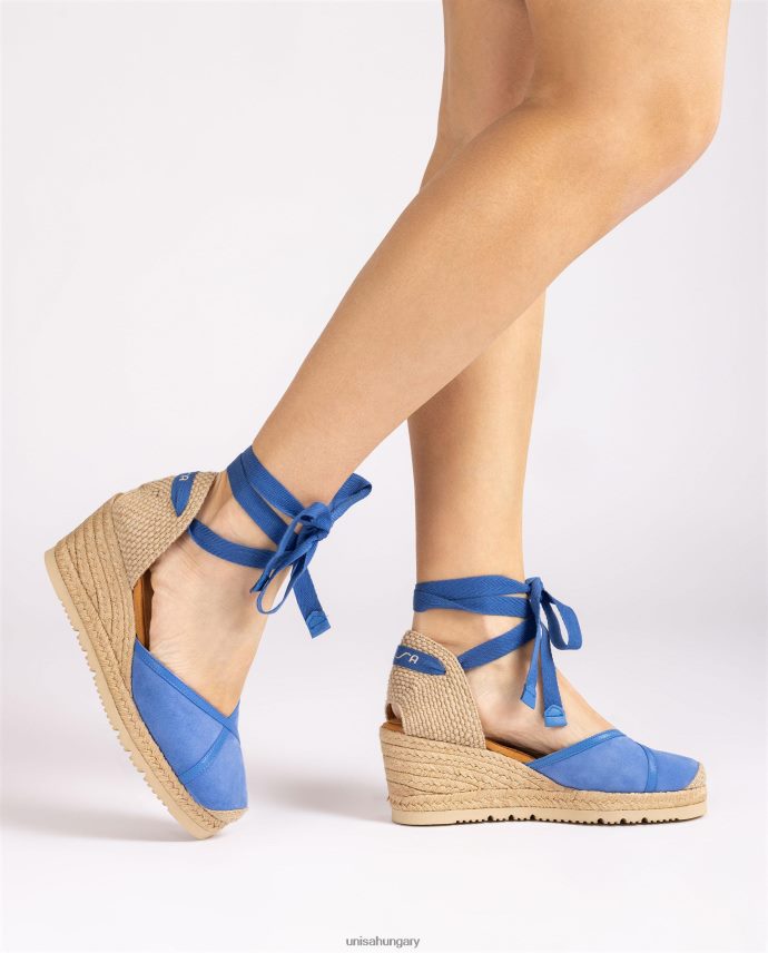 Unisa kontrasztos d\'orsay bokapántos espadrille nők J4PJX0706 kék
