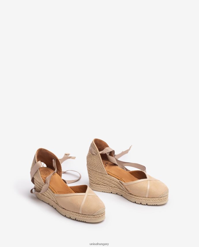 Unisa kontrasztos d\'orsay bokapántos espadrille nők J4PJX0707 bézs