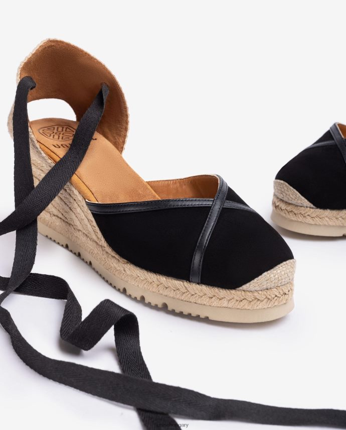 Unisa kontrasztos d\'orsay bokapántos espadrille nők J4PJX0740 fekete