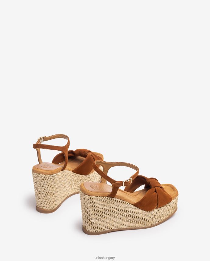 Unisa magas ékszandál csomós szegéllyel nők J4PJX0458 barna