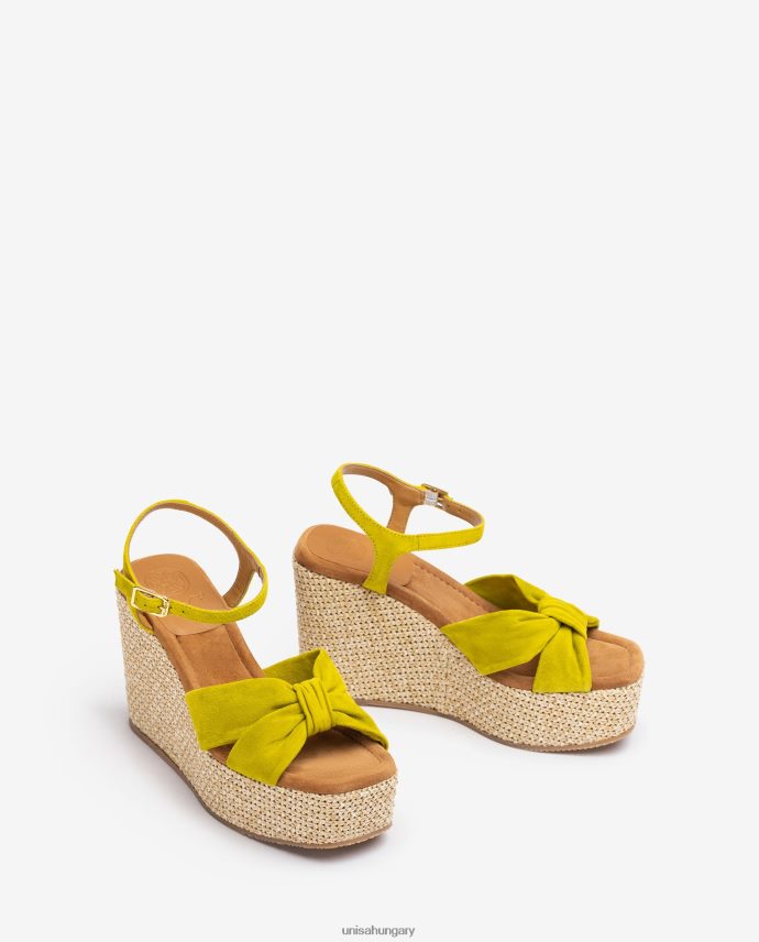 Unisa magas ékszandál csomós szegéllyel nők J4PJX0459 zöld
