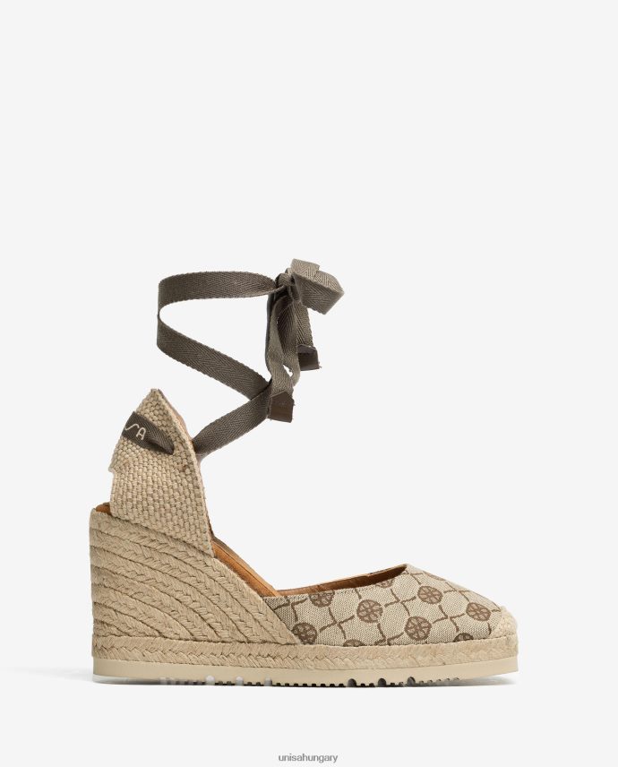Unisa monogram nyomat szövet d'orsay espadrilles nők J4PJX0695 kecses