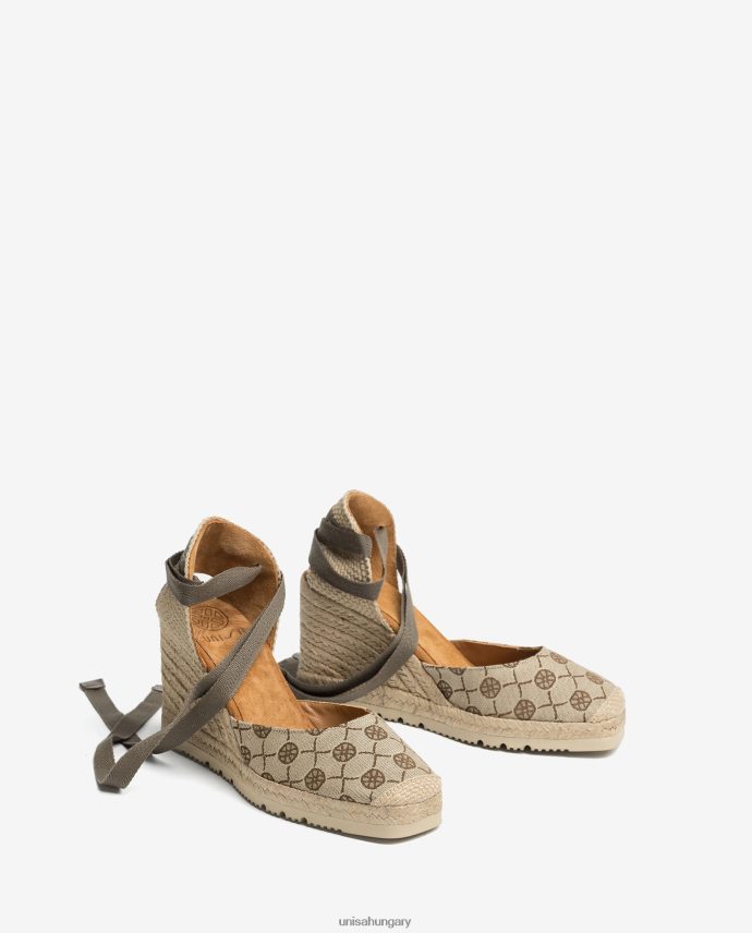 Unisa monogram nyomat szövet d\'orsay espadrilles nők J4PJX0695 kecses