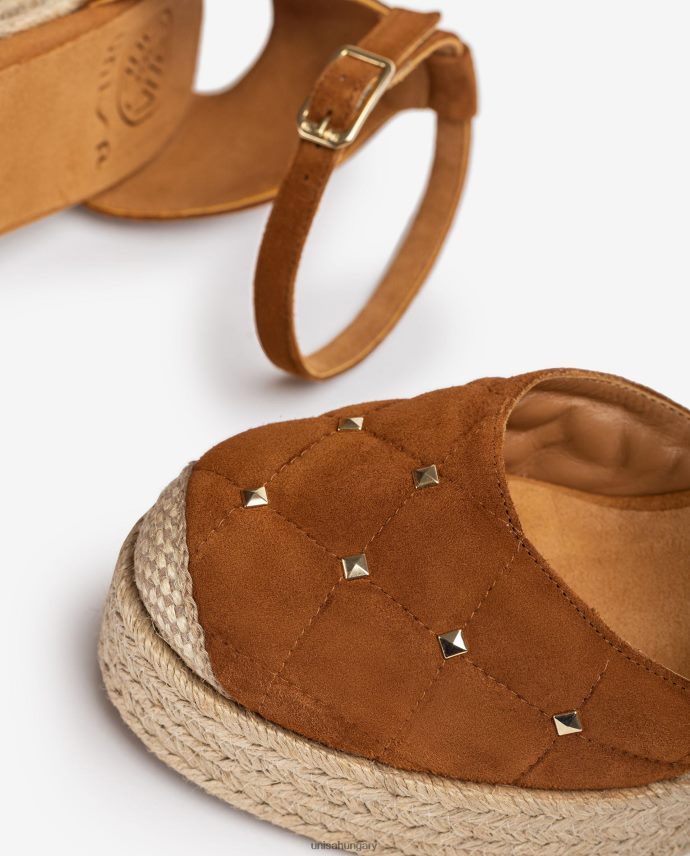 Unisa steppelt hatású velúr espadrill nők J4PJX0753 barna