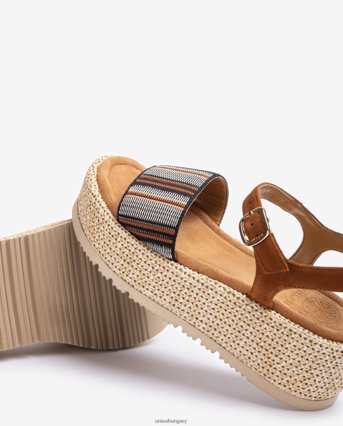 Unisa szandál széles, többszínű pánttal nők J4PJX0102 barna