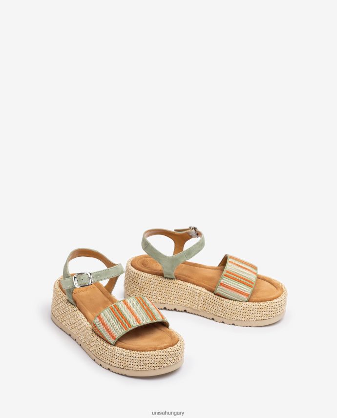 Unisa szandál széles, többszínű pánttal nők J4PJX0103 zöld