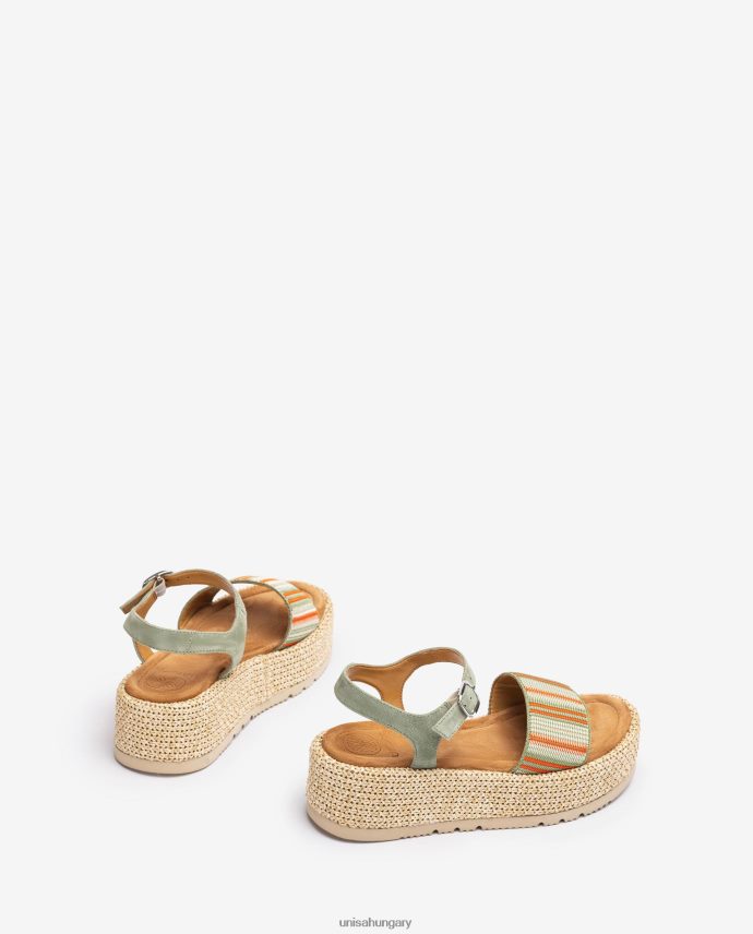 Unisa szandál széles, többszínű pánttal nők J4PJX0103 zöld