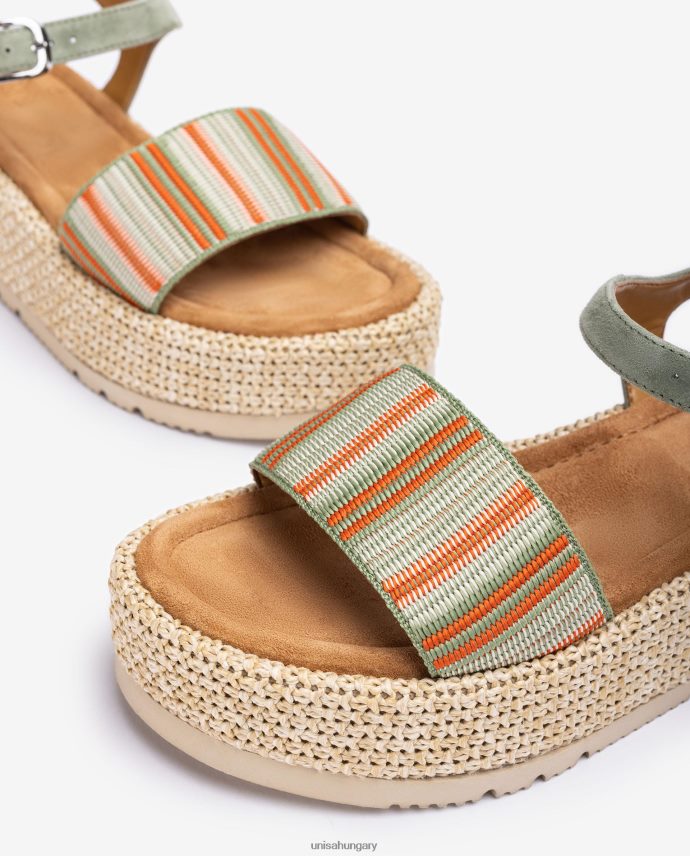 Unisa szandál széles, többszínű pánttal nők J4PJX0103 zöld