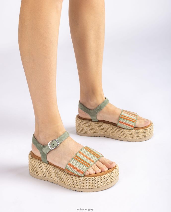 Unisa szandál széles, többszínű pánttal nők J4PJX0103 zöld