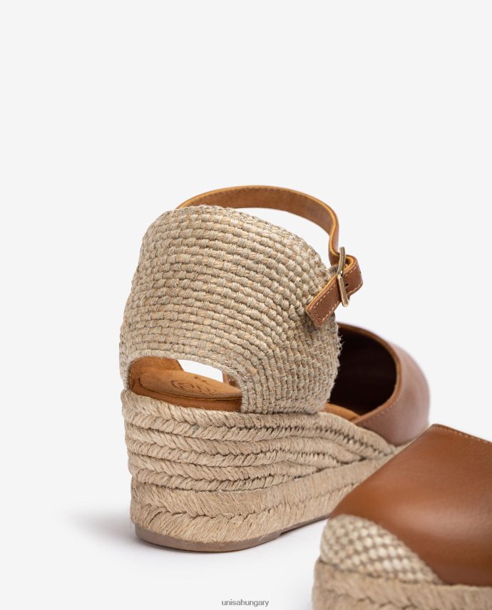 Unisa vamp-heel espadrill bőrből nők J4PJX0794 barna