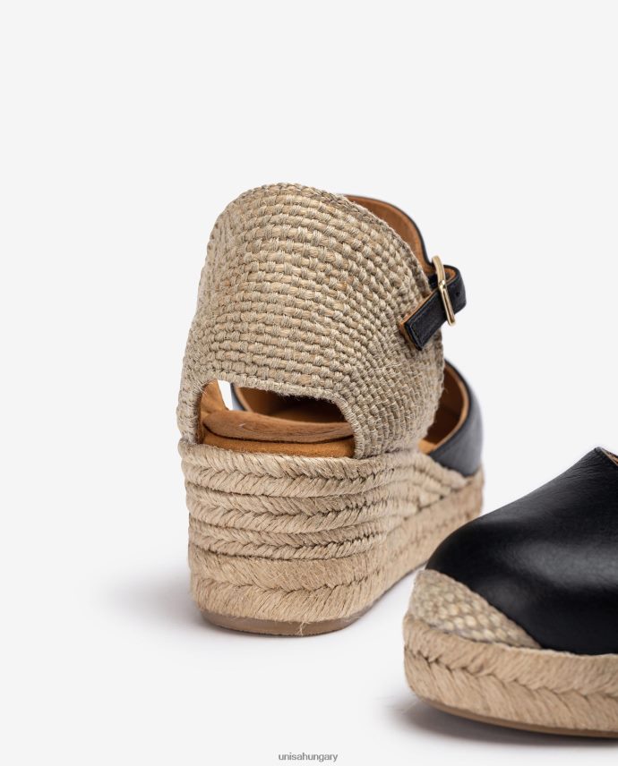 Unisa vamp-heel espadrill bőrből nők J4PJX0795 fekete