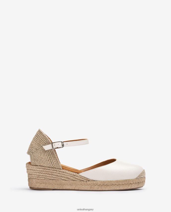 Unisa vamp-heel espadrill bőrből nők J4PJX0796 fehér