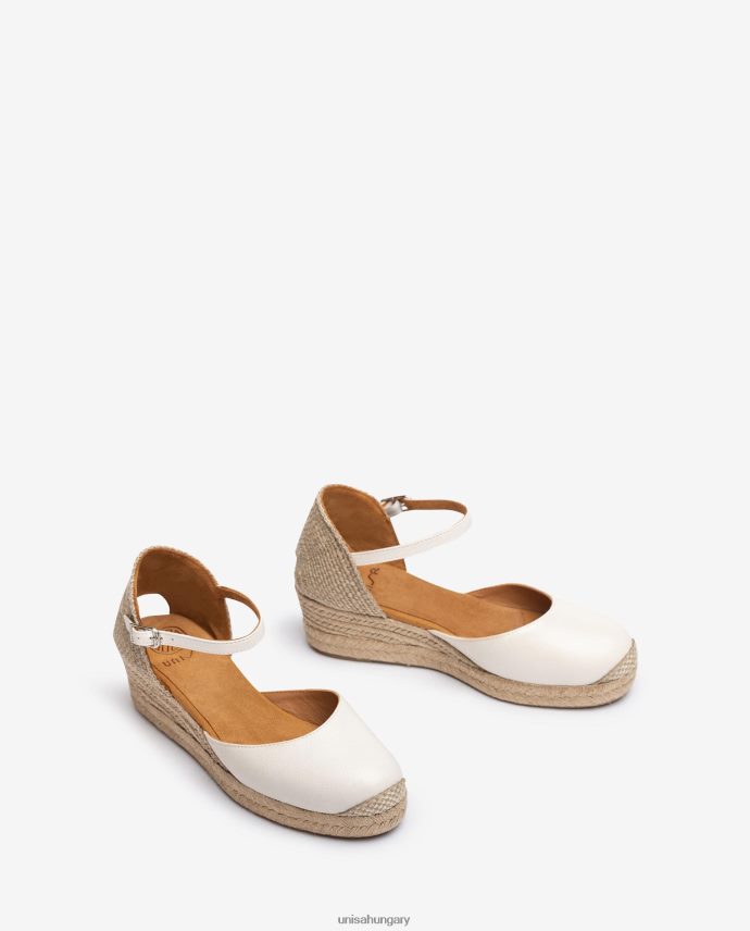 Unisa vamp-heel espadrill bőrből nők J4PJX0796 fehér