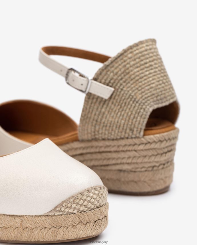 Unisa vamp-heel espadrill bőrből nők J4PJX0796 fehér