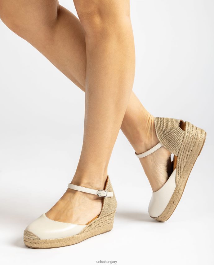 Unisa vamp-heel espadrill bőrből nők J4PJX0796 fehér