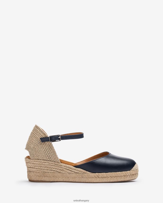 Unisa vamp-heel espadrill bőrből nők J4PJX0797 kék