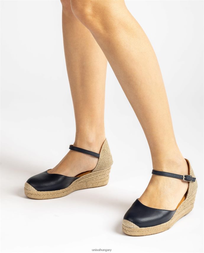 Unisa vamp-heel espadrill bőrből nők J4PJX0797 kék