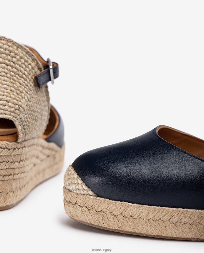 Unisa vamp-heel espadrill bőrből nők J4PJX0797 kék