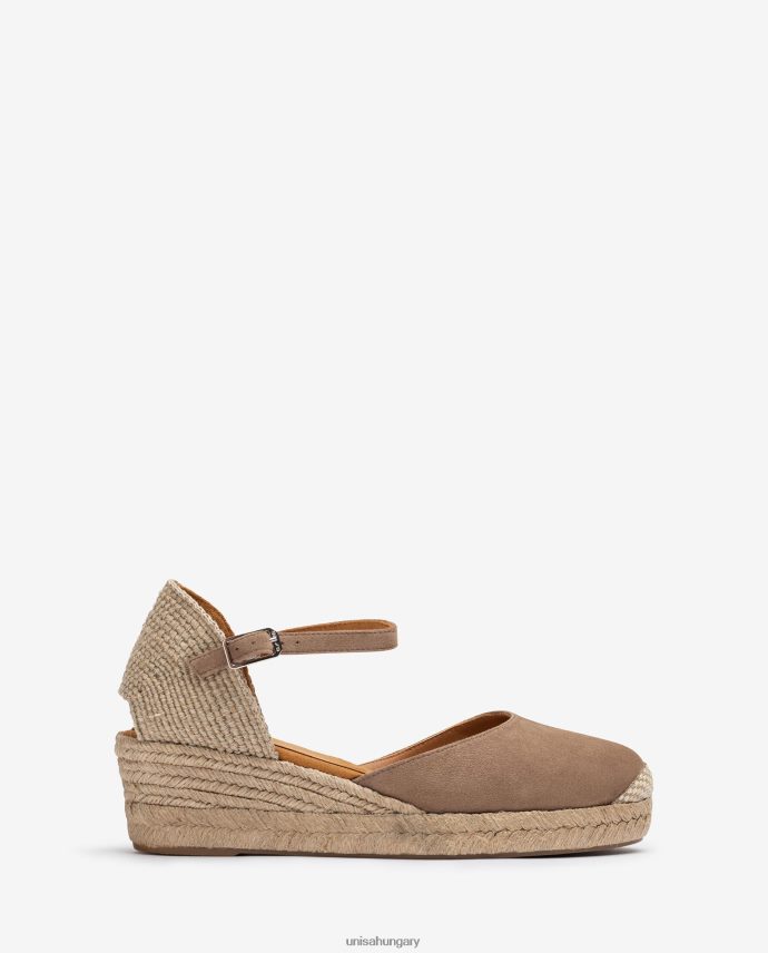 Unisa vamp-heel espadrille velúrból nők J4PJX0792 barna