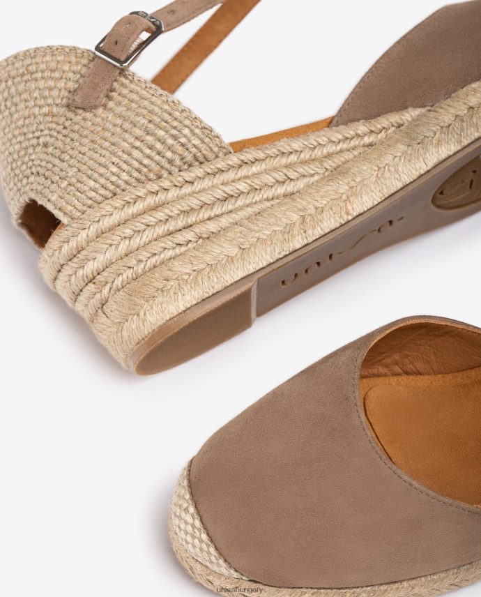 Unisa vamp-heel espadrille velúrból nők J4PJX0792 barna
