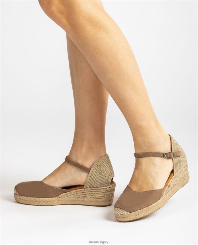 Unisa vamp-heel espadrille velúrból nők J4PJX0792 barna