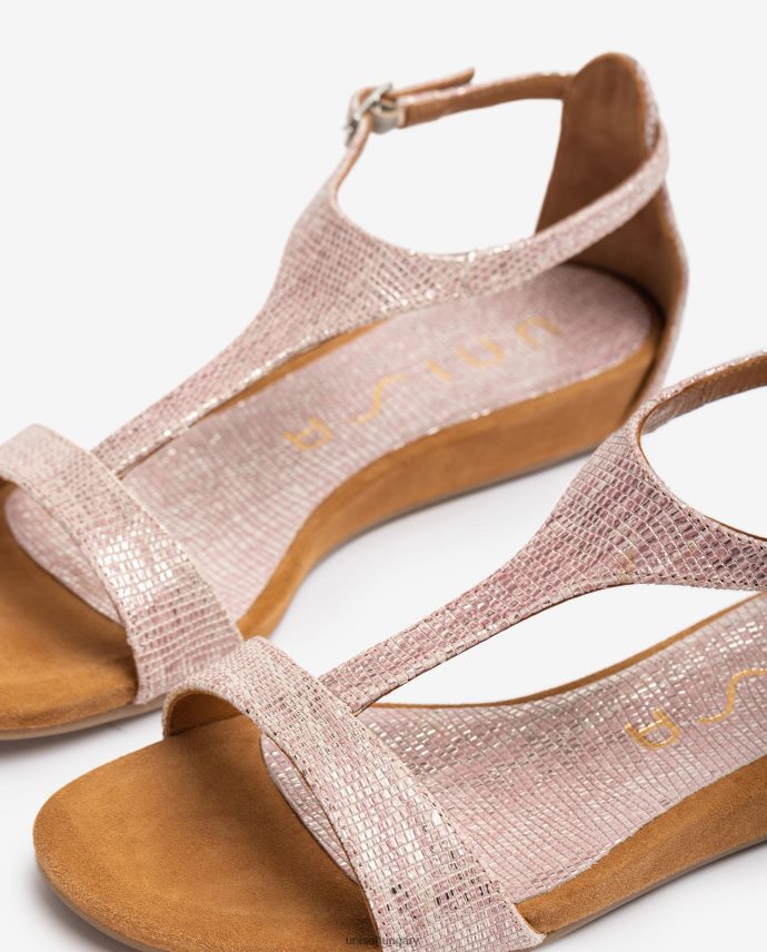 Unisa fém hatású bőr szandál talppánttal nők J4PJX0447 kecses