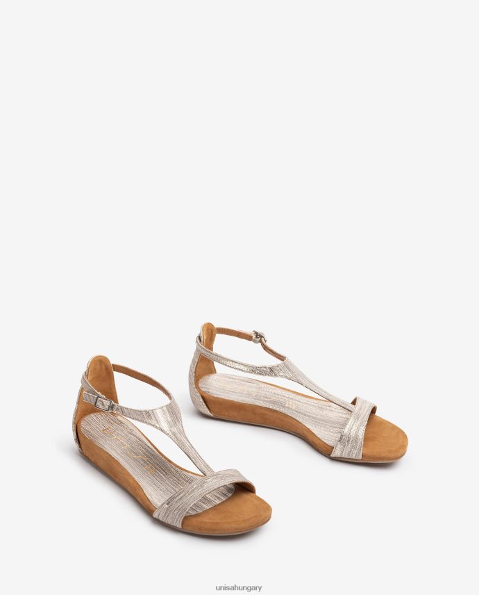 Unisa fém hatású bőr szandál talppánttal nők J4PJX0450 divat