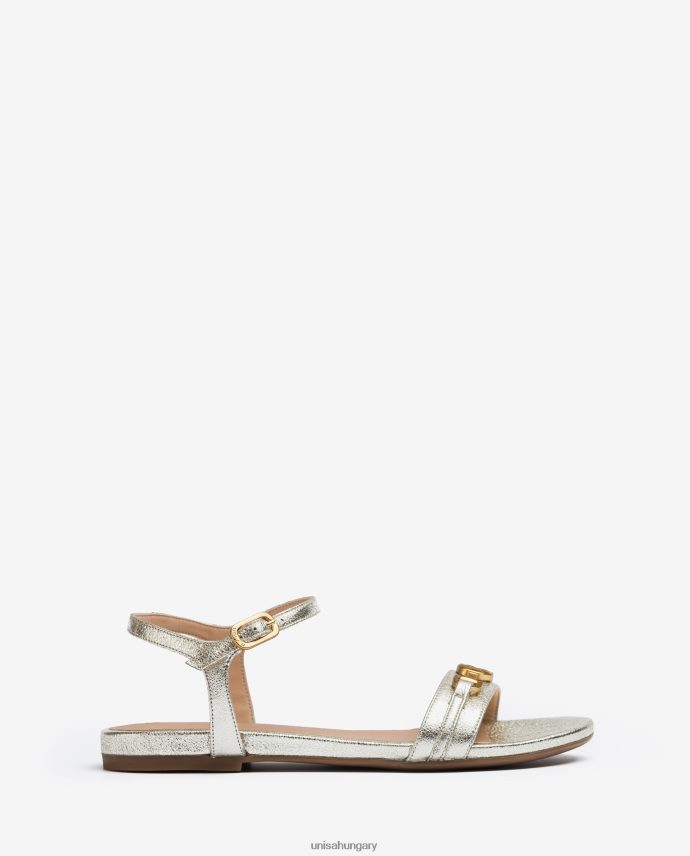 Unisa fényes hatású bőr lapos szandál nők J4PJX0421 divat