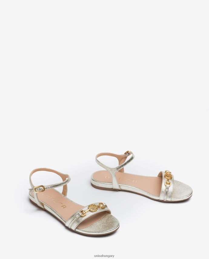 Unisa fényes hatású bőr lapos szandál nők J4PJX0421 divat