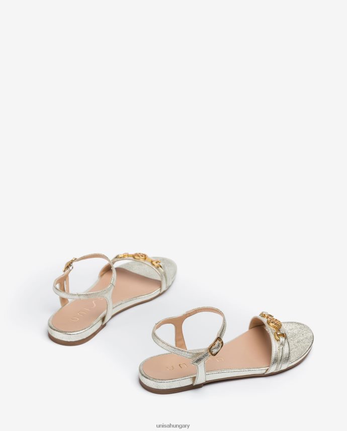 Unisa fényes hatású bőr lapos szandál nők J4PJX0421 divat