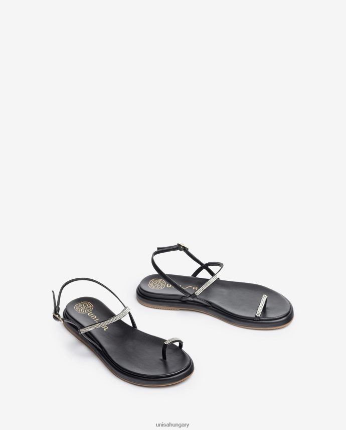 Unisa lapos bőr orrú szandál nők J4PJX01312 fekete