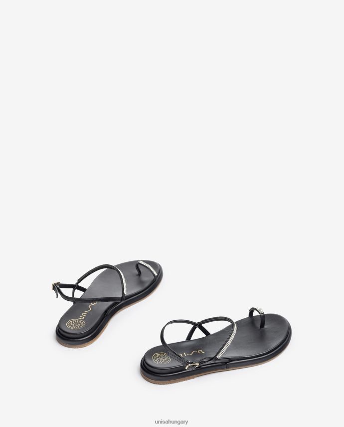 Unisa lapos bőr orrú szandál nők J4PJX01312 fekete