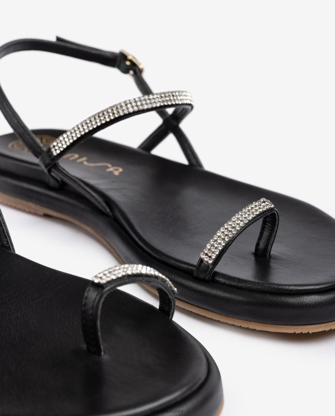 Unisa lapos bőr orrú szandál nők J4PJX01312 fekete