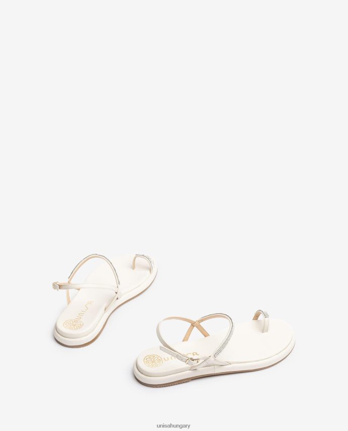 Unisa lapos bőr orrú szandál nők J4PJX01313 fehér